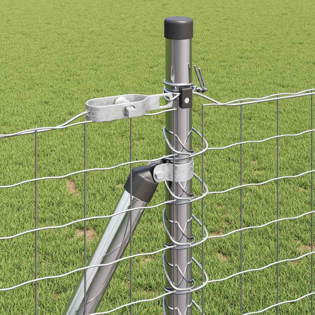 Fence Post Other 26 pcs Silver 3.2 x 3.2 x 90 cm Steel