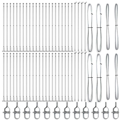 Fence Post Other 52 pcs Silver 3.2 x 3.2 x 68.5 cm Steel