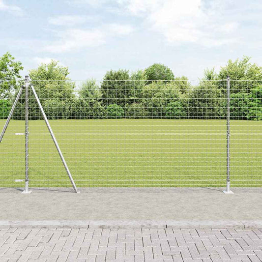 Fence Post 26 pcs Silver 3.2 x 3.2 x 78.5 cm Steel