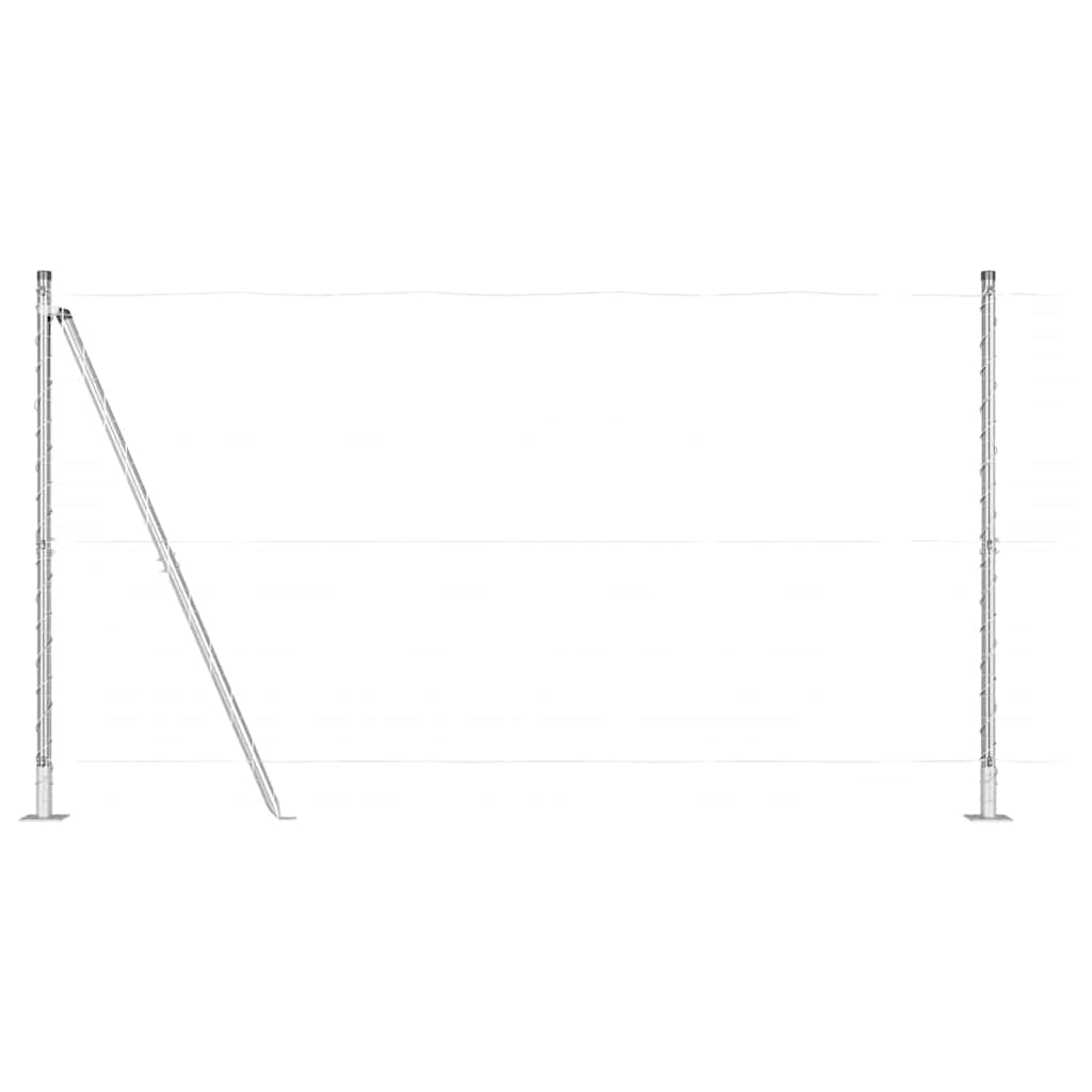 Fence Post 26 pcs Silver 3.2 x 3.2 x 78.5 cm Steel
