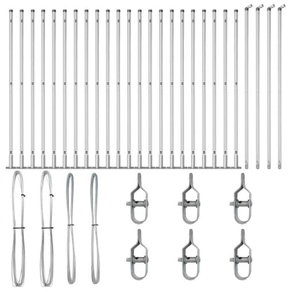 Fence Post 26 pcs Silver 3.2 x 3.2 x 78.5 cm Steel