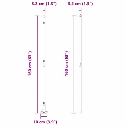 Fence Post Other 26 pcs Silver 3.2 x 3.2 x 83.5 cm Steel