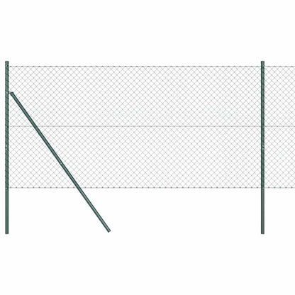 Chain Link Fence with Posts Green 1 x 10 m Steel