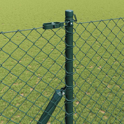 Chain Link Fence with Posts Green 1.6 x 10 m Steel