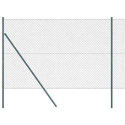 Chain Link Fence with Posts Green 1.6 x 10 m Steel