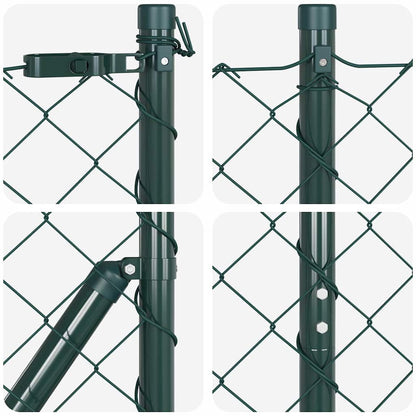 Chain Link Fence with Posts Green 1.4 x 10 m Steel