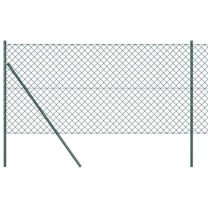 Chain Link Fence with Posts Green 1.4 x 10 m Steel