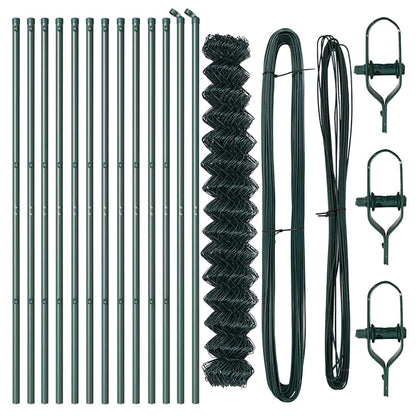 Chain Link Fence with Posts Green 1.6 x 25 m Steel