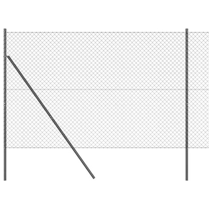 Chain Link Fence with Posts Grey 1.6 x 10 m Steel