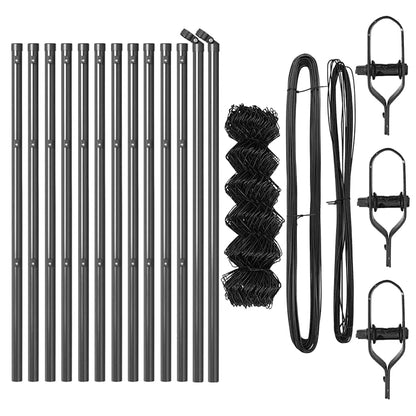 Chain Link Fence with Posts Grey 0.8 x 25 m Steel