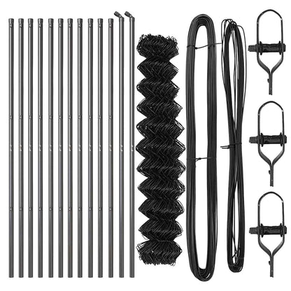 Chain Link Fence with Posts Grey 1.4 x 25 m Steel