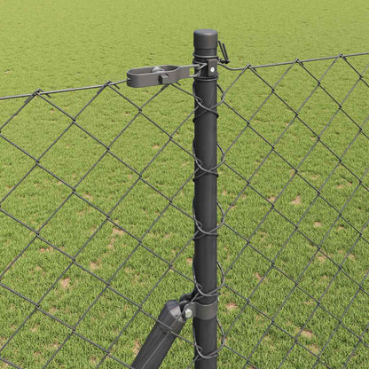 Chain Link Fence with Posts Grey 1.6 x 25 m Steel