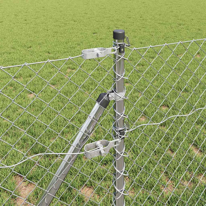 Chain Link Fence with Posts Silver 0.6 x 10 m Steel
