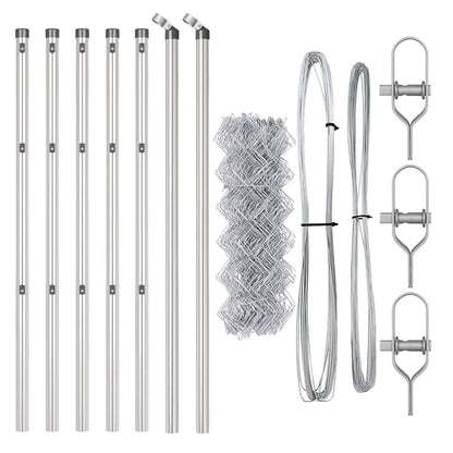 Chain Link Fence with Posts Silver 0.6 x 10 m Steel