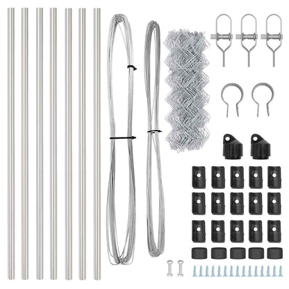 Chain Link Fence with Posts Silver 0.6 x 10 m Steel