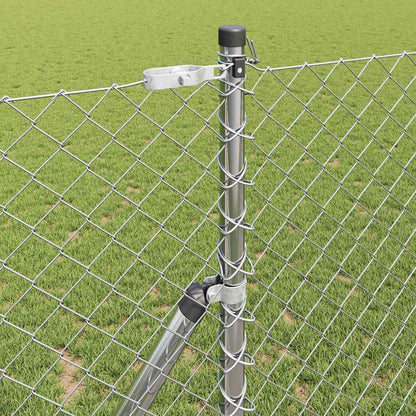 Chain Link Fence with Posts Silver 1.2 x 10 m Steel
