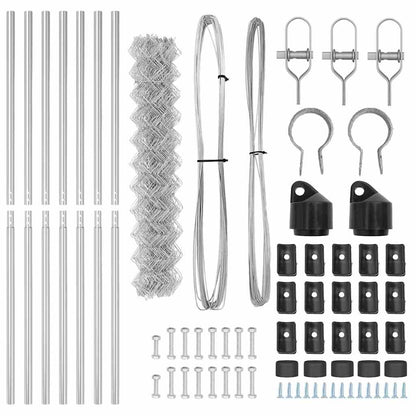 Chain Link Fence with Posts Silver 1.2 x 10 m Steel