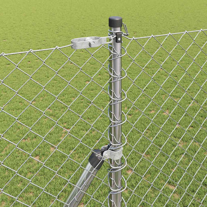 Chain Link Fence with Posts Silver 1.5 x 10 m Steel