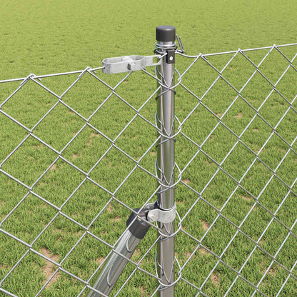 Chain Link Fence with Posts Silver 1.2 x 25 m Steel