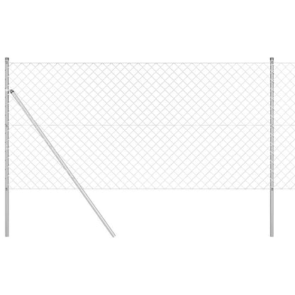 Chain Link Fence with Posts Silver 1.2 x 25 m Steel