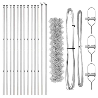 Chain Link Fence with Posts Silver 1.2 x 25 m Steel