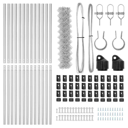 Chain Link Fence with Posts Silver 1.2 x 25 m Steel