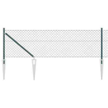 Chain Link Fence with Posts Green 0.4 x 10 m Steel