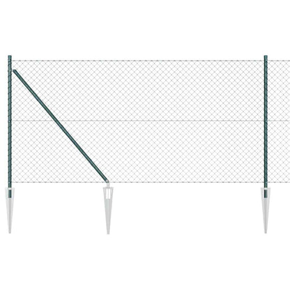 Chain Link Fence with Posts Green 1 x 10 m Steel