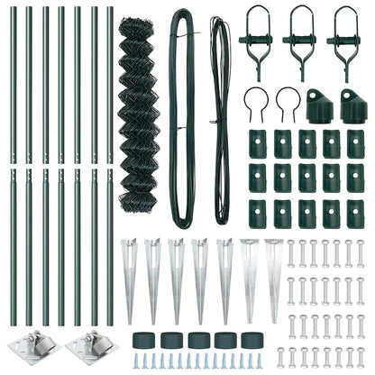 Chain Link Fence with Posts Green 1.2 x 10 m Steel