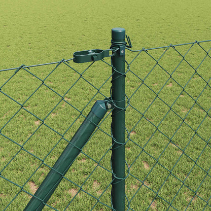Chain Link Fence with Posts Green 1.2 x 10 m Steel