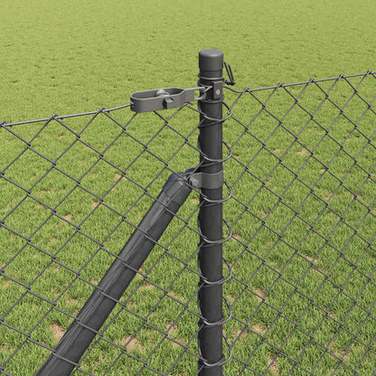 Chain Link Fence with Posts Grey 1.2 x 10 m Steel