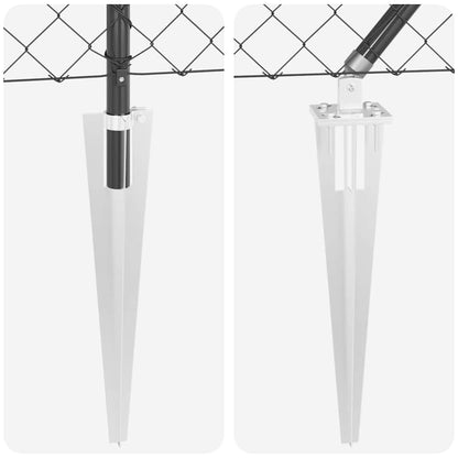 Chain Link Fence with Posts Grey 1.4 x 10 m Steel