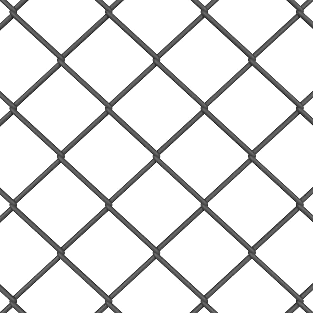 Chain Link Fence with Posts Grey 1.4 x 10 m Steel