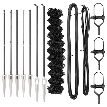 Chain Link Fence with Posts Grey 1.4 x 10 m Steel