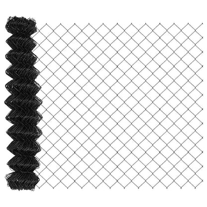 Chain Link Fence with Posts Grey 1.4 x 10 m Steel