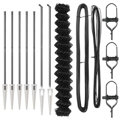 Chain Link Fence with Posts Grey 1.5 x 10 m Steel