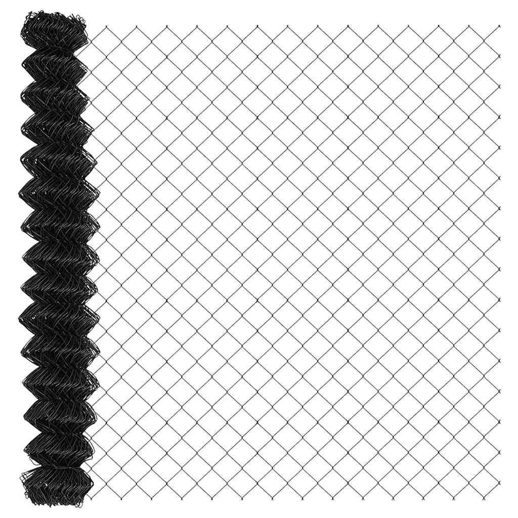 Chain Link Fence with Posts Grey 1.5 x 10 m Steel