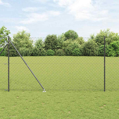 Chain Link Fence with Posts Grey 1.6 x 10 m Steel