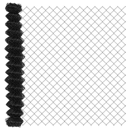 Chain Link Fence with Posts Grey 1.6 x 10 m Steel