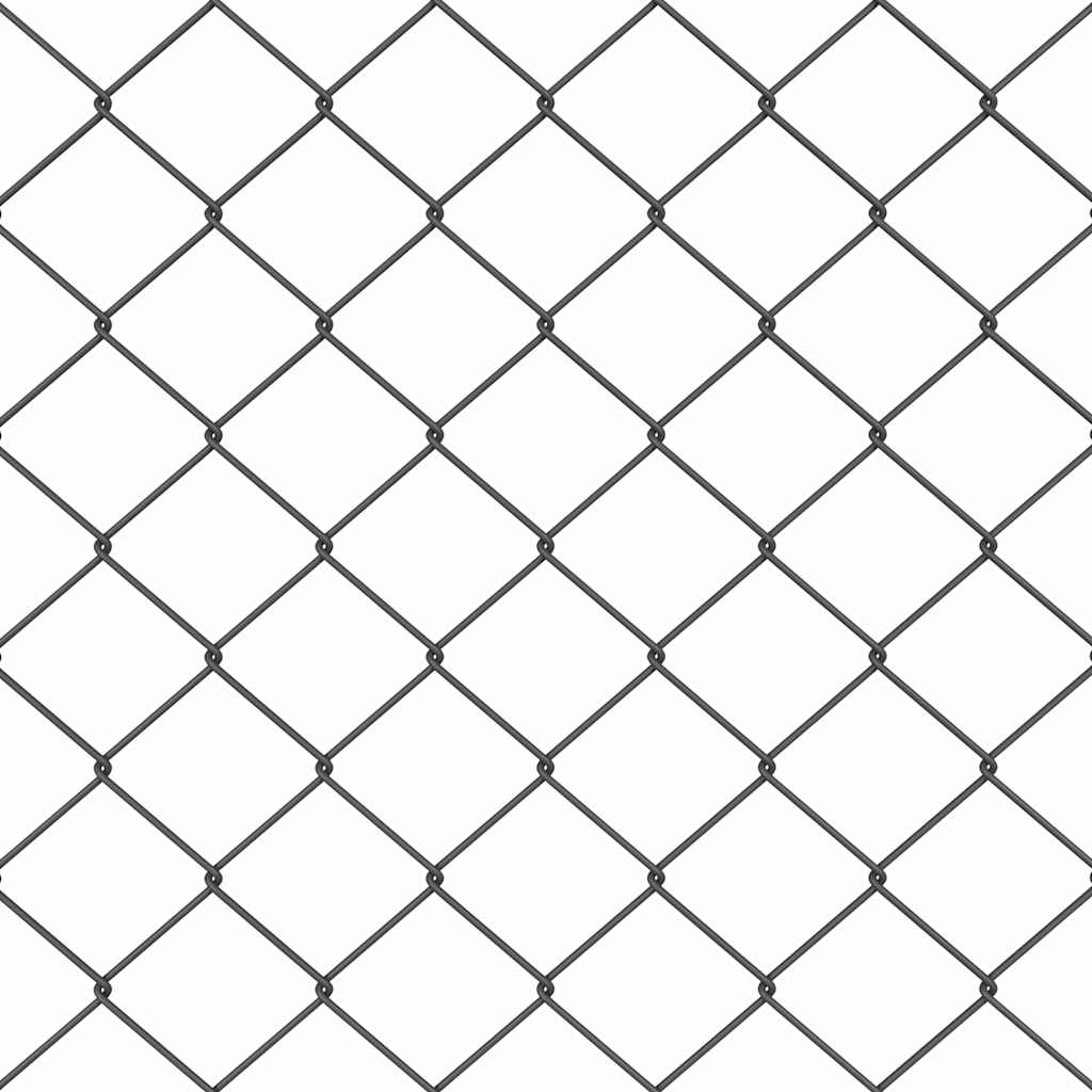 Chain Link Fence with Posts Grey 0.8 x 25 m Steel
