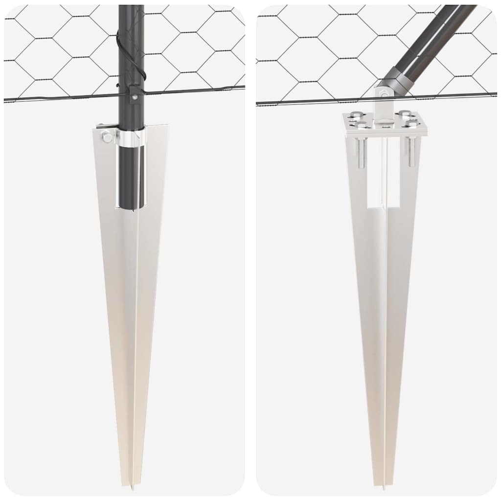 Chain Link Fence with Posts Grey 1 x 25 m Steel