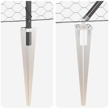 Chain Link Fence with Posts Grey 1 x 25 m Steel