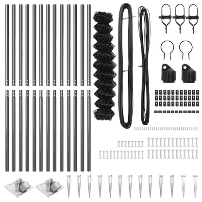 Chain Link Fence with Posts Grey 1.4 x 25 m Steel