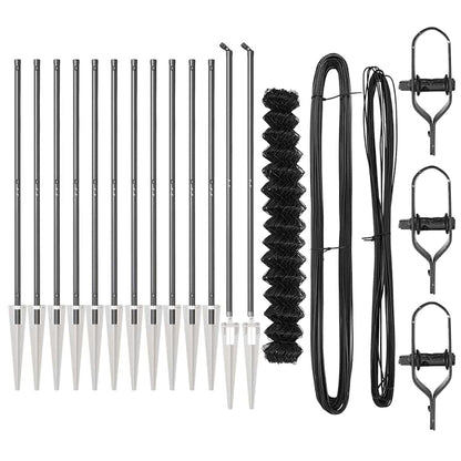 Chain Link Fence with Posts Grey 1.6 x 25 m Steel