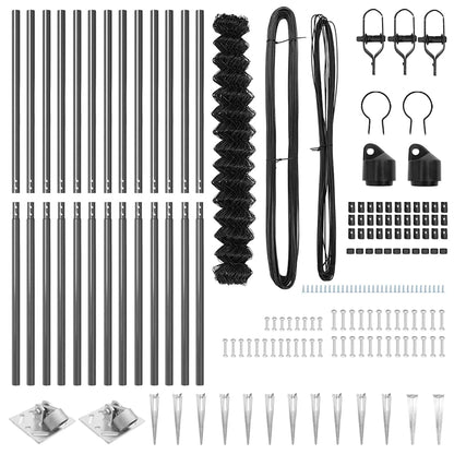 Chain Link Fence with Posts Grey 1.6 x 25 m Steel