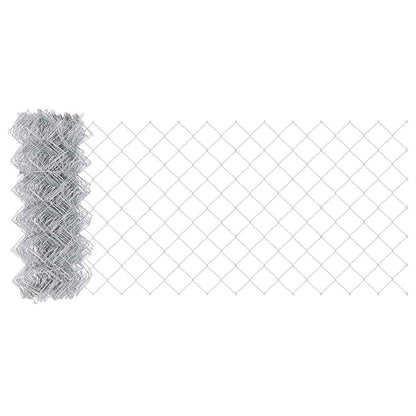 Chain Link Fence with Posts Silver 0.4 x 10 m Steel