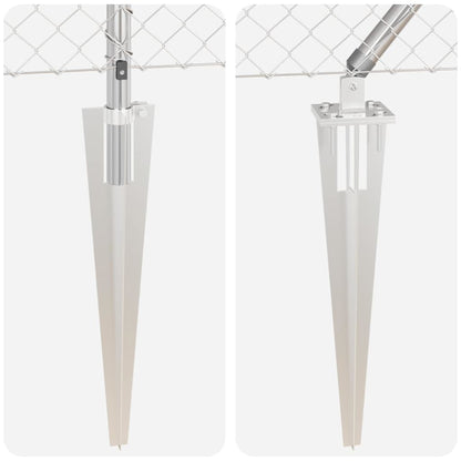 Chain Link Fence with Posts Silver 0.6 x 10 m Steel