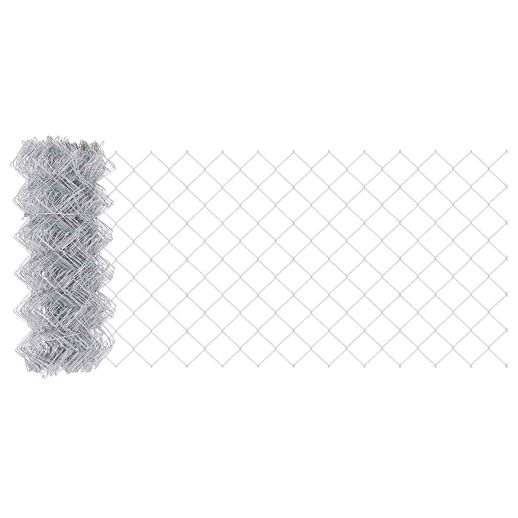 Chain Link Fence with Posts Silver 0.6 x 10 m Steel