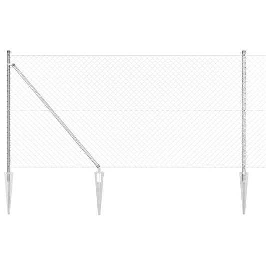 Chain Link Fence with Posts Silver 1 x 10 m Steel