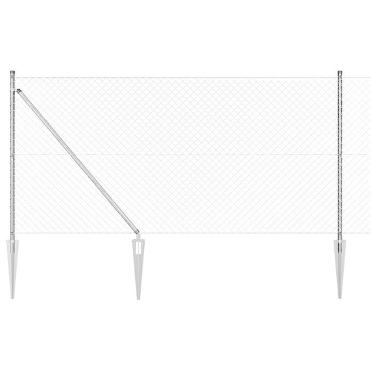 Chain Link Fence with Posts Silver 1.4 x 10 m Steel
